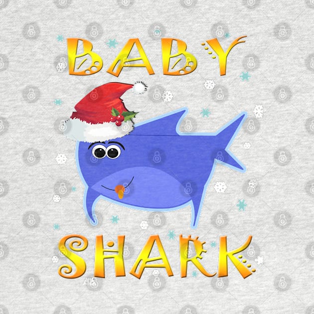 Christmas Baby Shark Funny Design Gift Idea by werdanepo